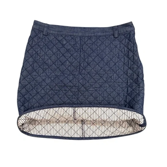 Brooks Brothers Denim Quilted Skirt 10 - Picture 6 of 9